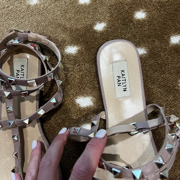 Rock studded Kaitlyn Pan gladiator sandal - Picture 2 of 5